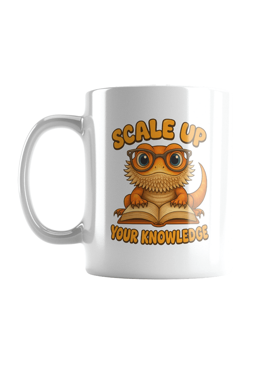 Bearded Dragon Pun Mug – “Scale Up Your Knowledge” Coffee Cup for Teachers & Bookworms product image (18)