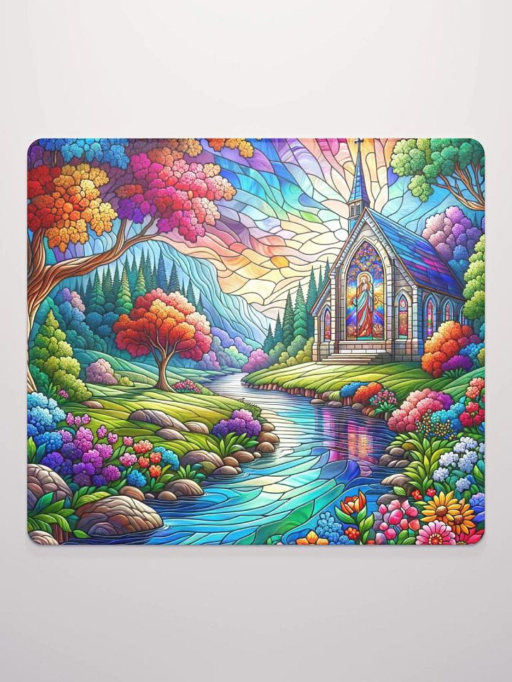 Stain-glass Style Chapel Mouse Mat product image (4)