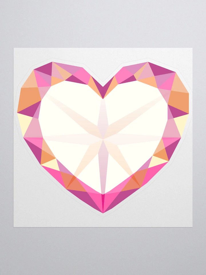 Crystal Pride Heart (Lesbian Pride) Cut Sticker product image (1)