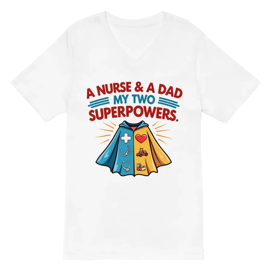 Superhero Nurse & Dad V-Neck Tee product image (6)