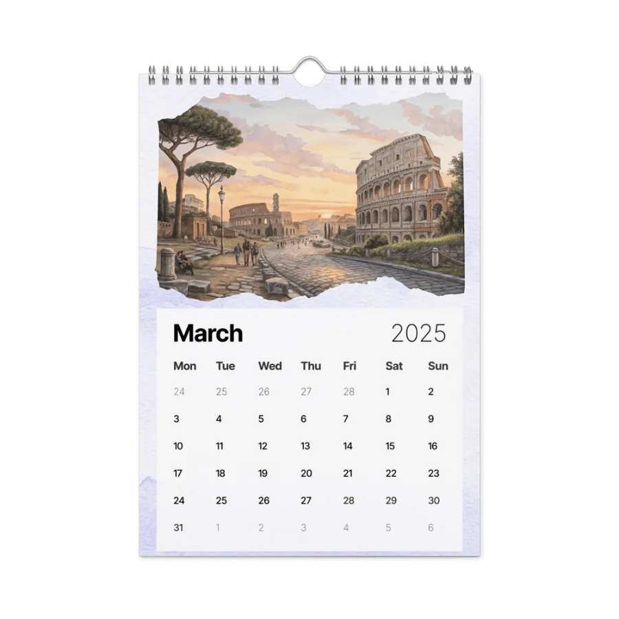 WORLD CAPITALS WATERCOLOR WALL CALENDAR 2025 product image (9)
