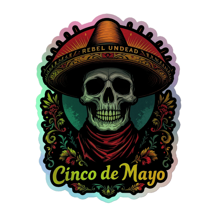 Rebel Undead Cinco de Mayo Holographic Sticker product image (2)