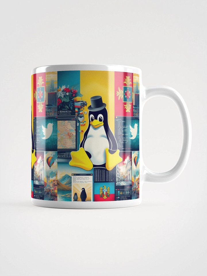 White Glossy Mug TUX product image (1)