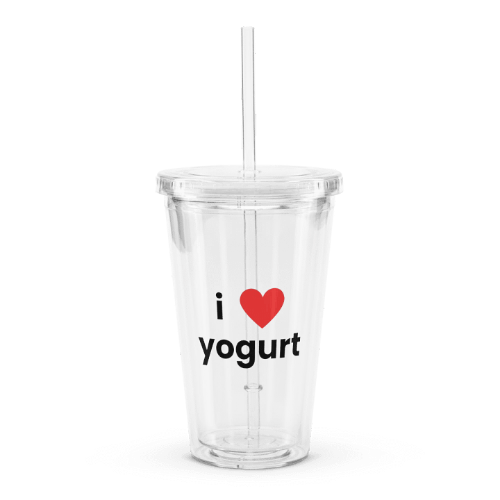"i ❤ yogurt" plastic cup with straw product image (1)
