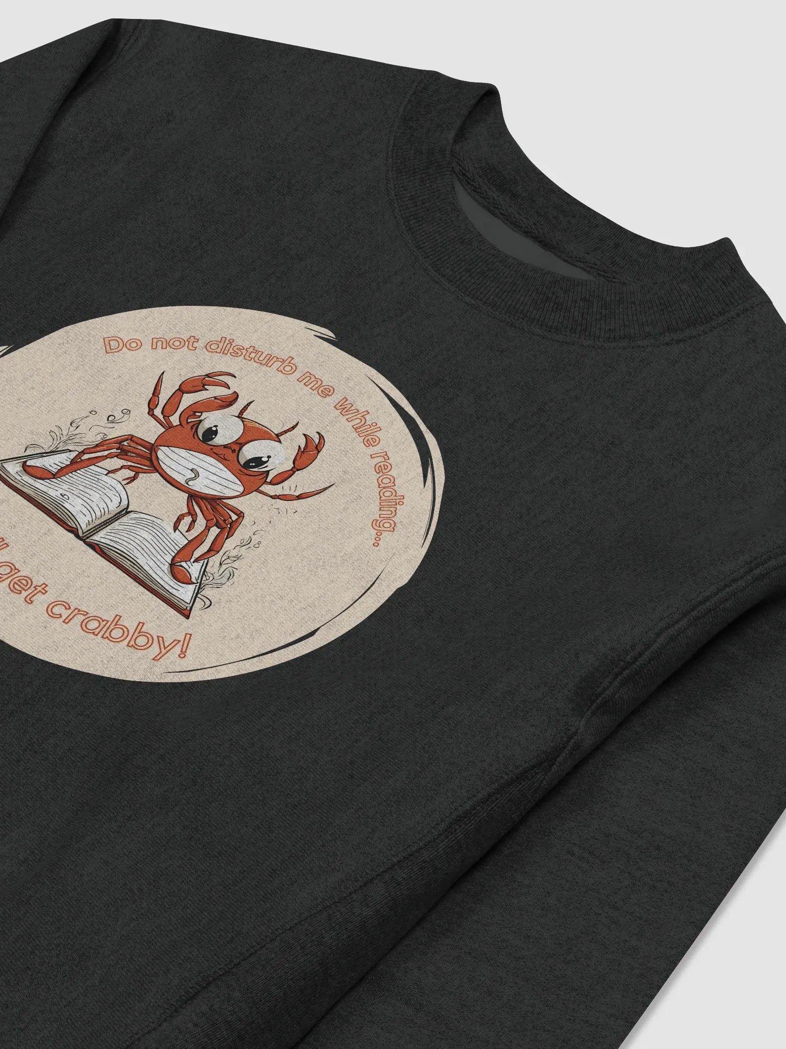 Do not disturb me while reading crab sweatshirt product image (3)