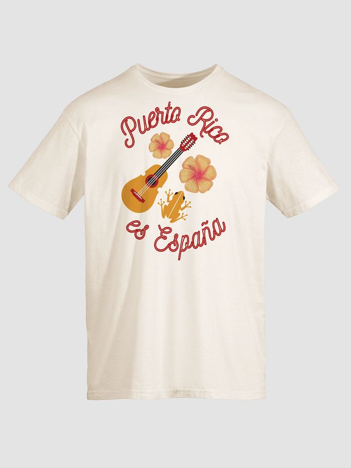 Camiseta manga corta - Puerto Rico es España (flor, guitarra, coquí) product image (1)