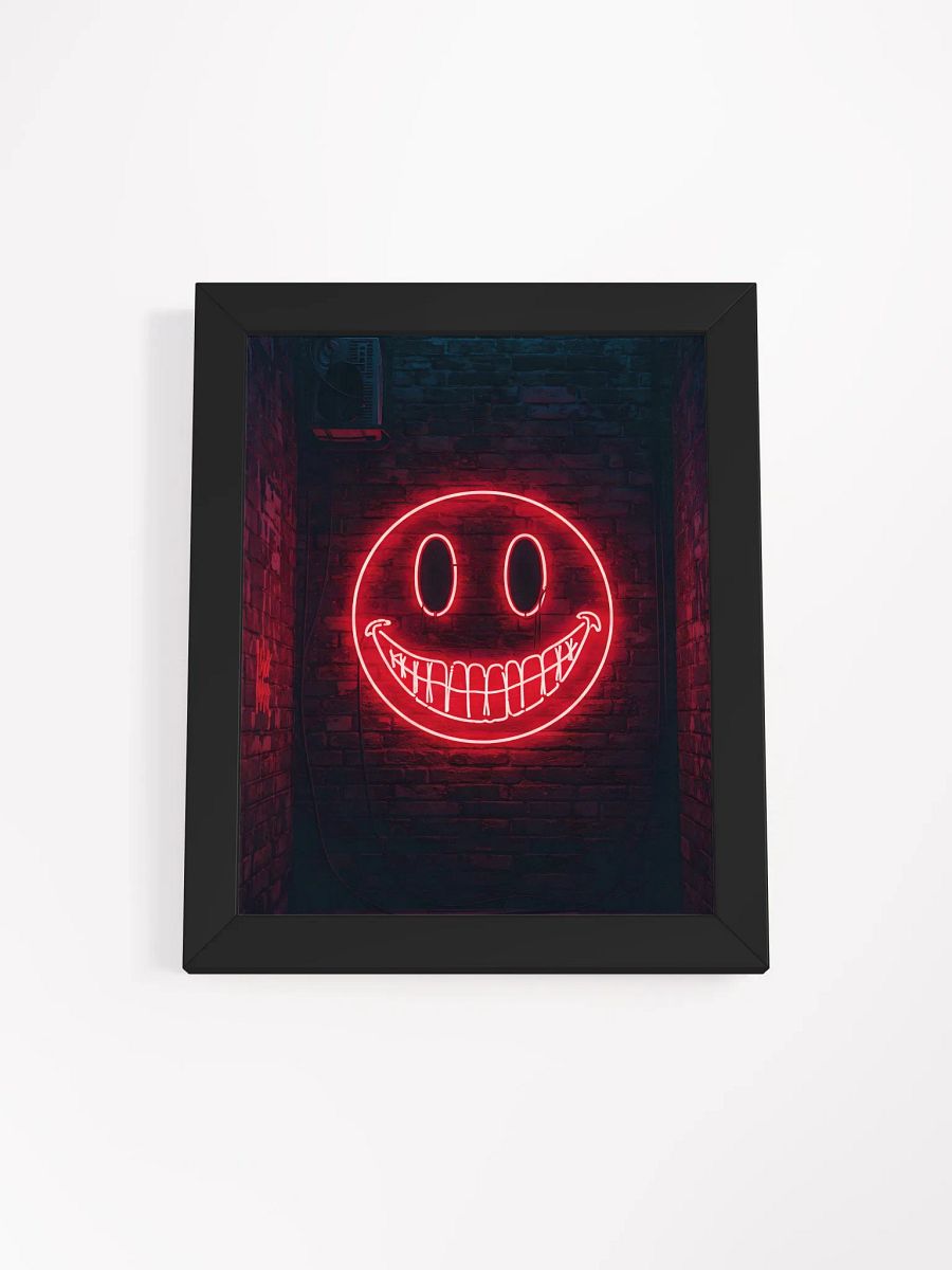 Red Neon Smiley Face Framed Poster product image (6)