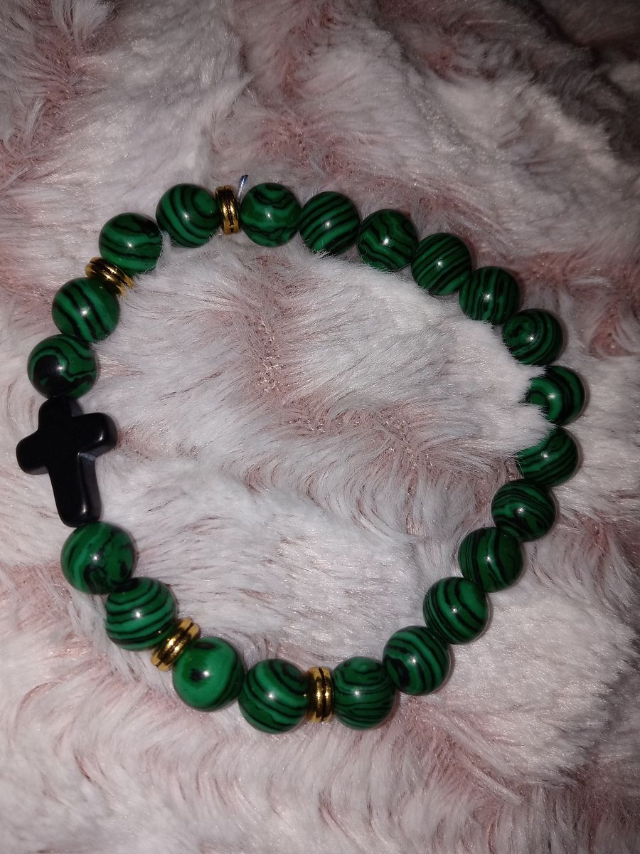 Boss momma green marble healing stone bracelet product image (1)