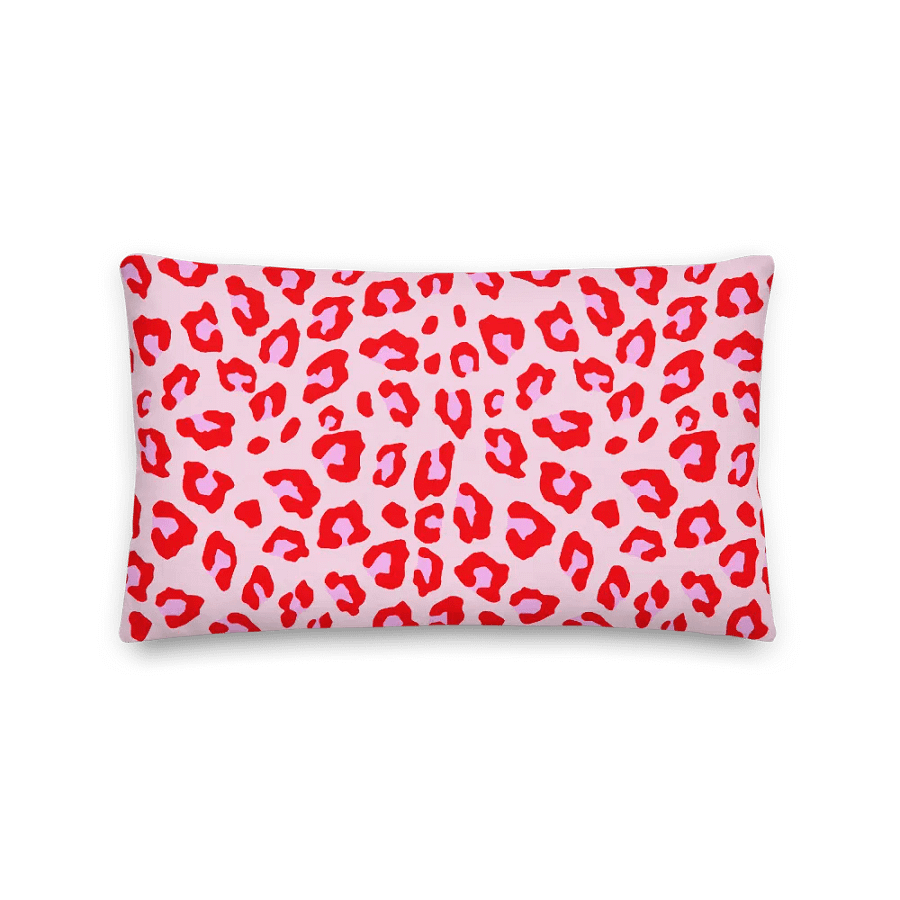 Leopard Print Red and Pink Throw Pillow product image (3)