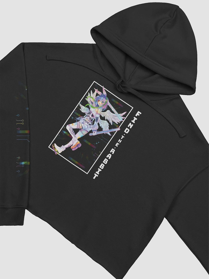 VTuber Digital Glitch Crop Hoodie + Printed Sleeve product image (1)