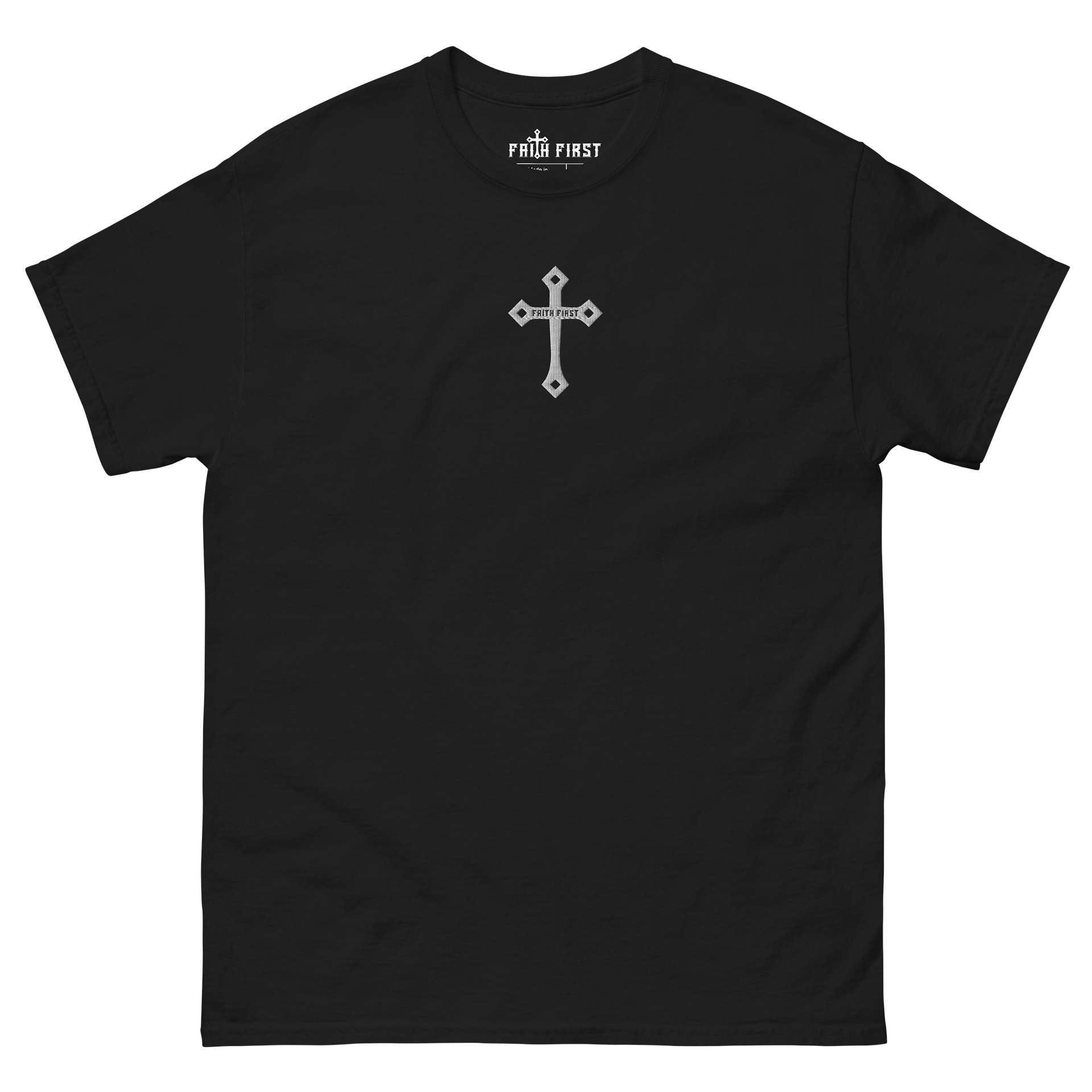 Cross Unisex T-Shirt – Embroidered product image (2)