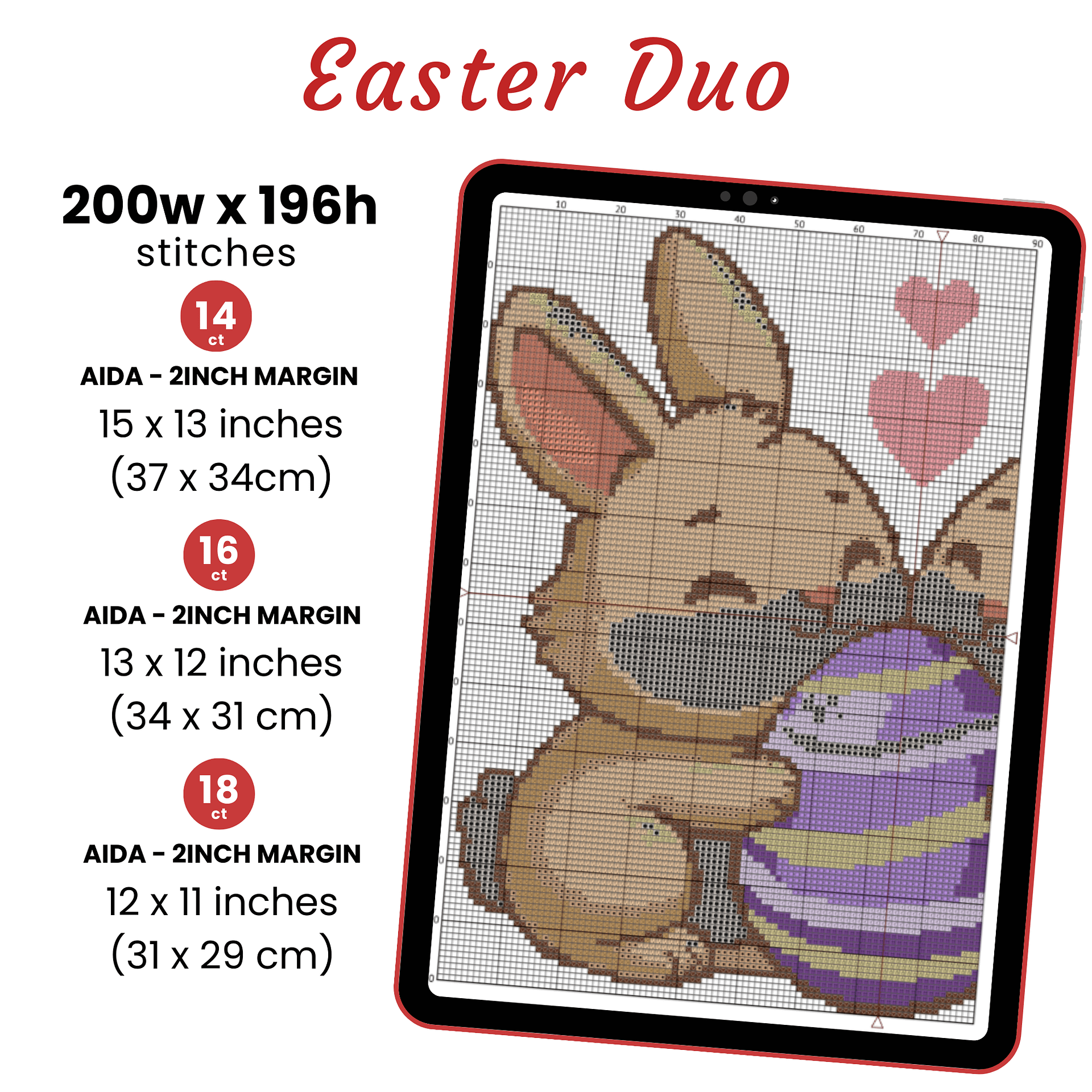 Easter Bunny Duo Cross Stitch Pattern product image (2)