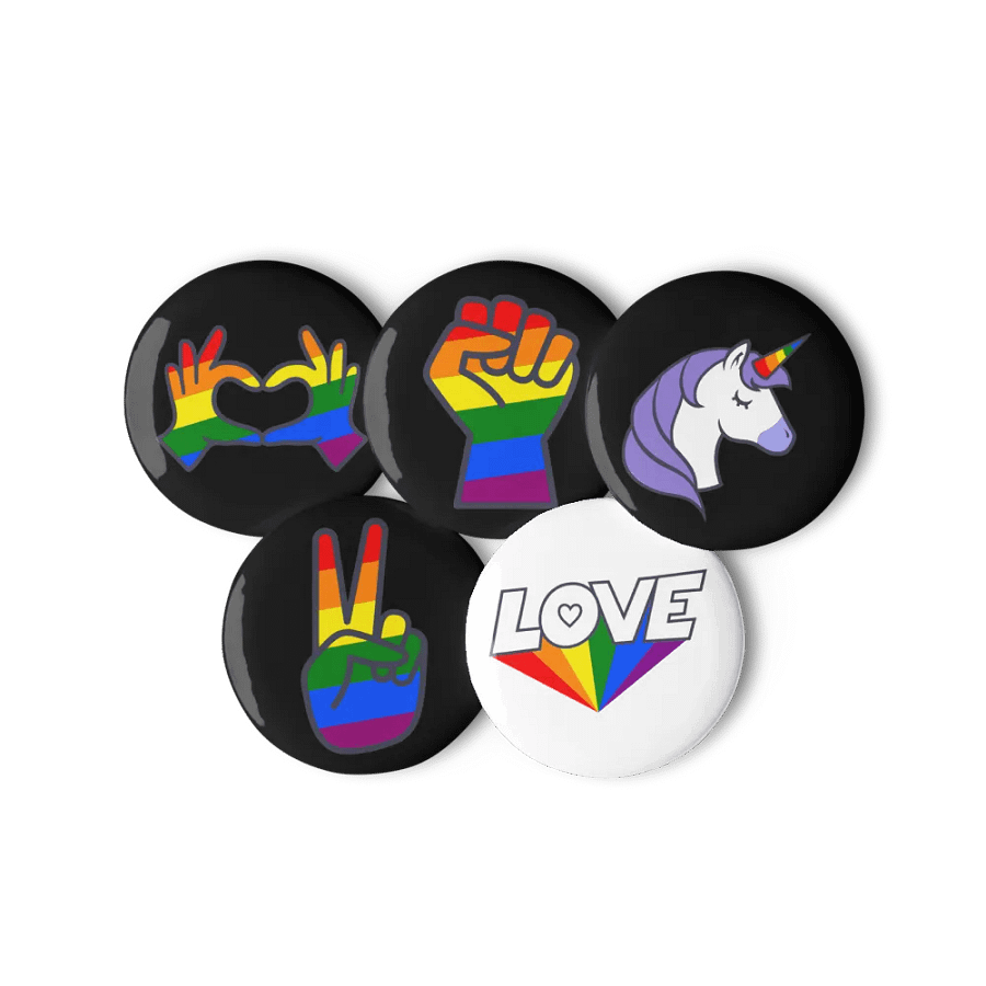 Rainbow Love Pin Buttons Set product image (1)