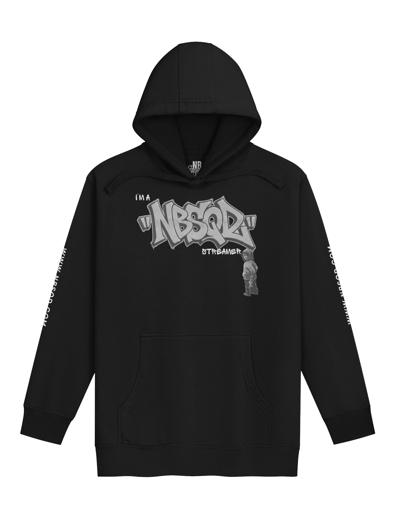 Noobsquad “NBSQD Graffiti – Break The Rules, It’s Part of The Game” Ladies Hoodie BLK product image (1)