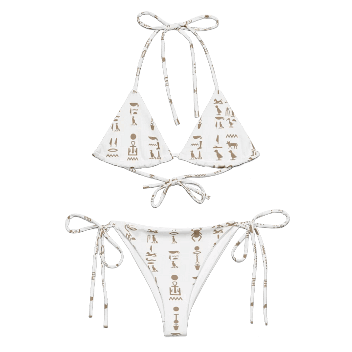 Isis White Hieroglyphs String Bikini product image (1)