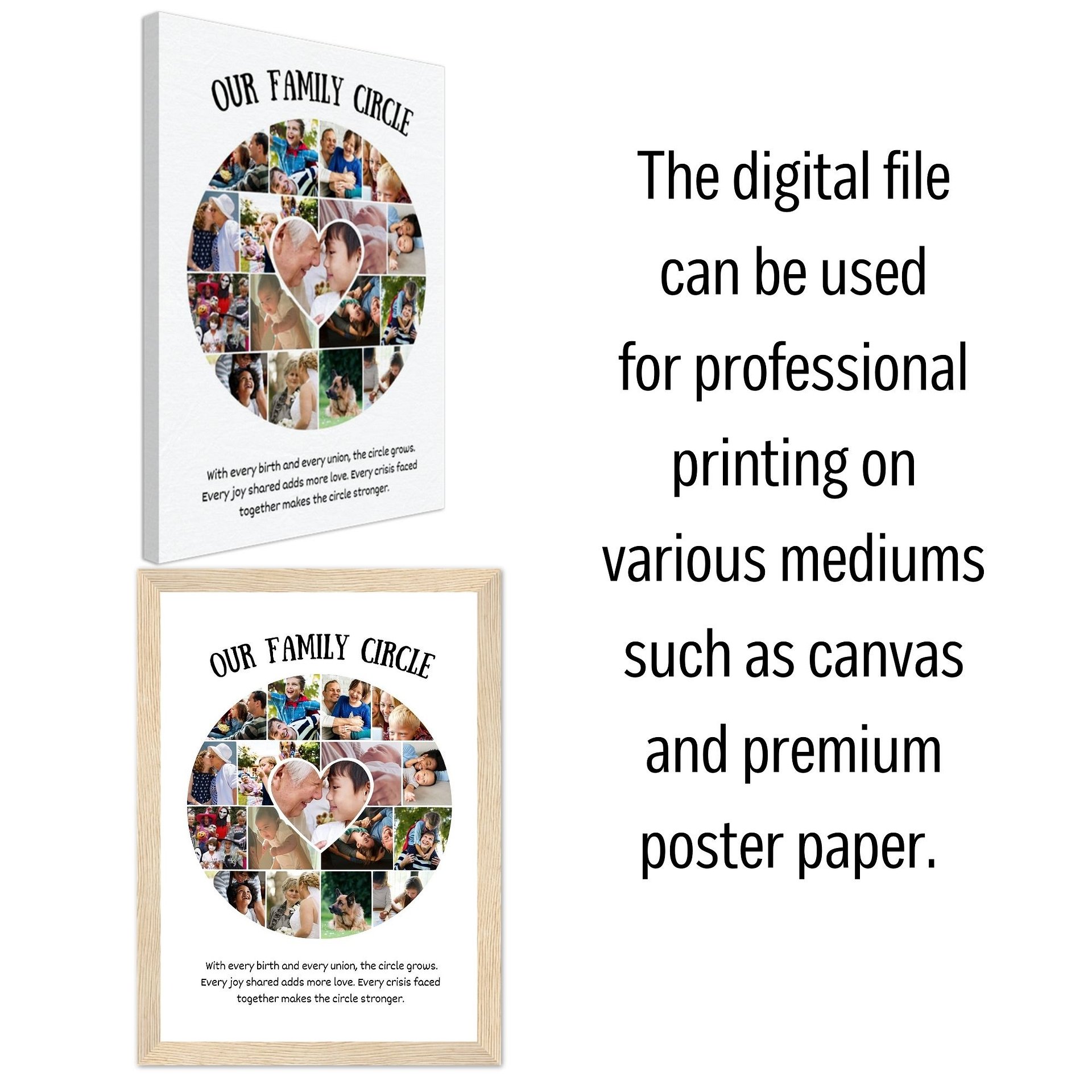 Family Circle Photo Collage Canva Template product image (5)