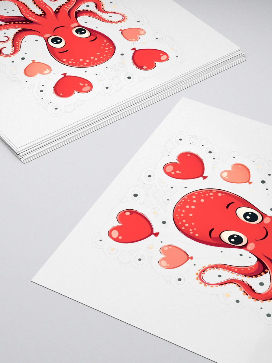 Cheerful Octopus-Hearts Balloons Stickers product image (4)