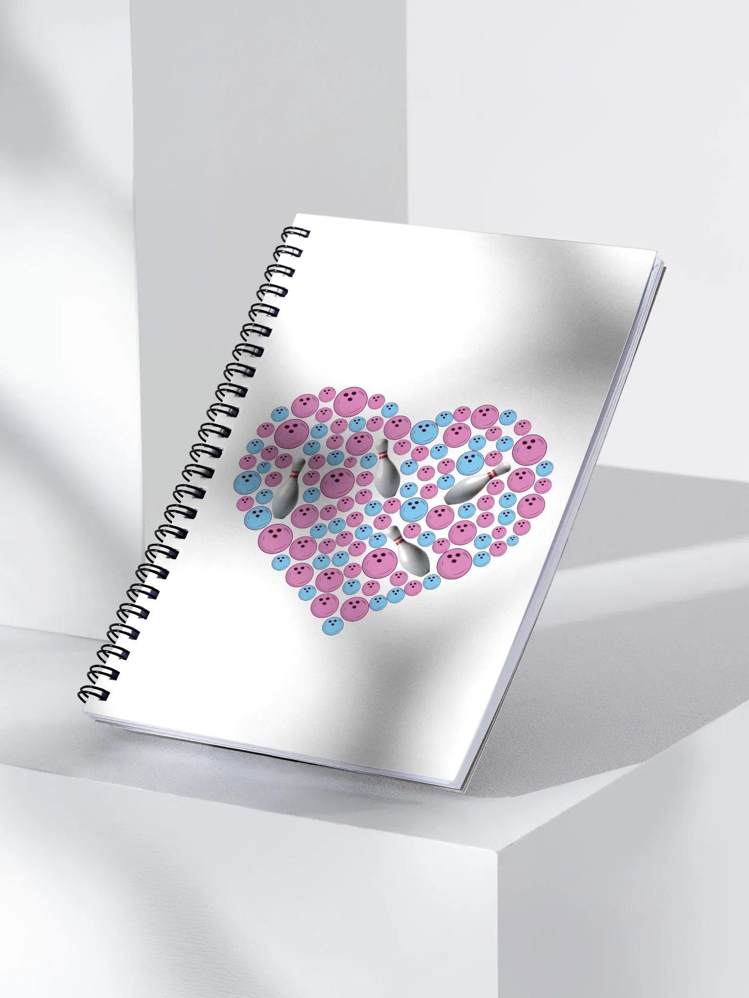 Pure Heart Bowling Pink And Blue Strikes Spiral Notebook product image (2)