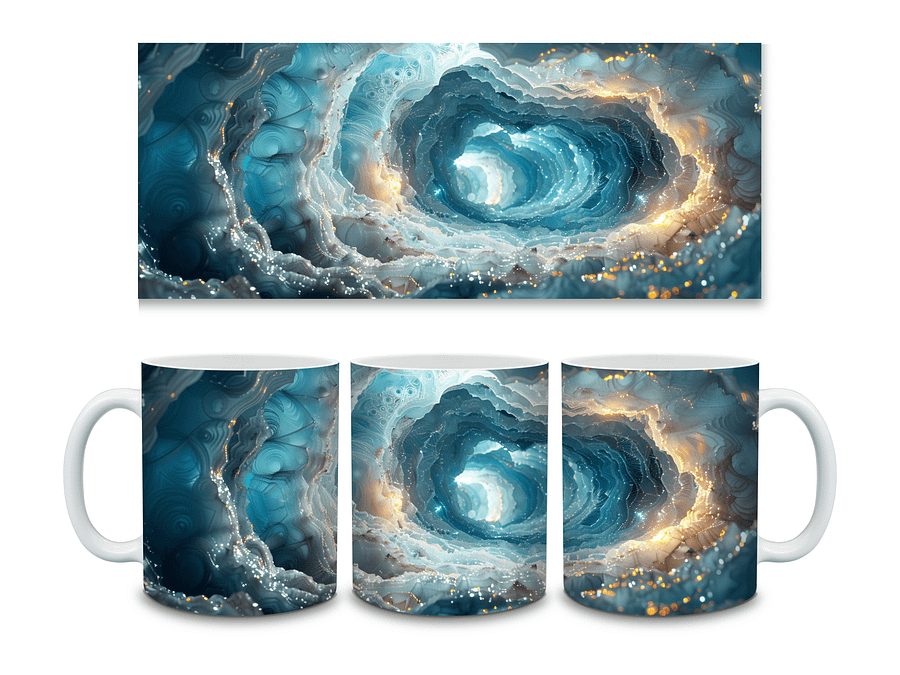 Ocean Agate 11oz Coffee Mug – Stunning Blue Geode-Inspired Ceramic Cup – Perfect for Coffee, Tea, and Unique Gift Giving product image (3)