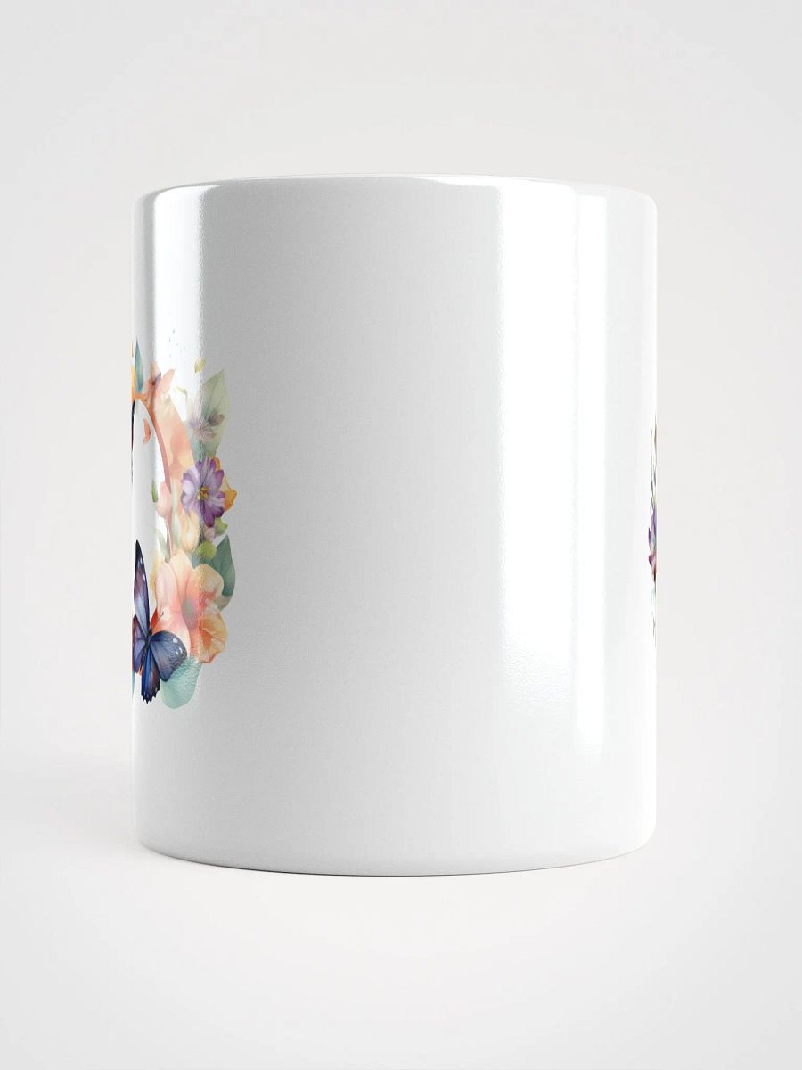 Letter O Monogram Floral Fantasy White Glossy Mug product image (14)