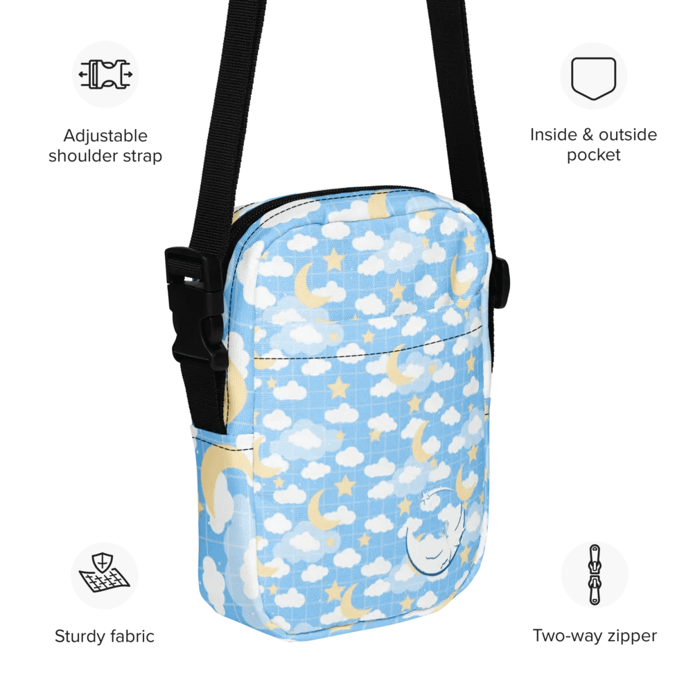You are Enough 20 languages Blue Moon Grid Imaginary Story Cross Body Bag product image (12)