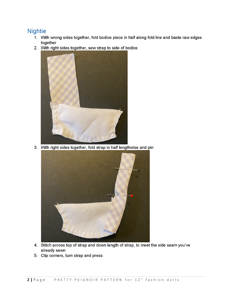 Pretty Peignoir sewing pattern for 12