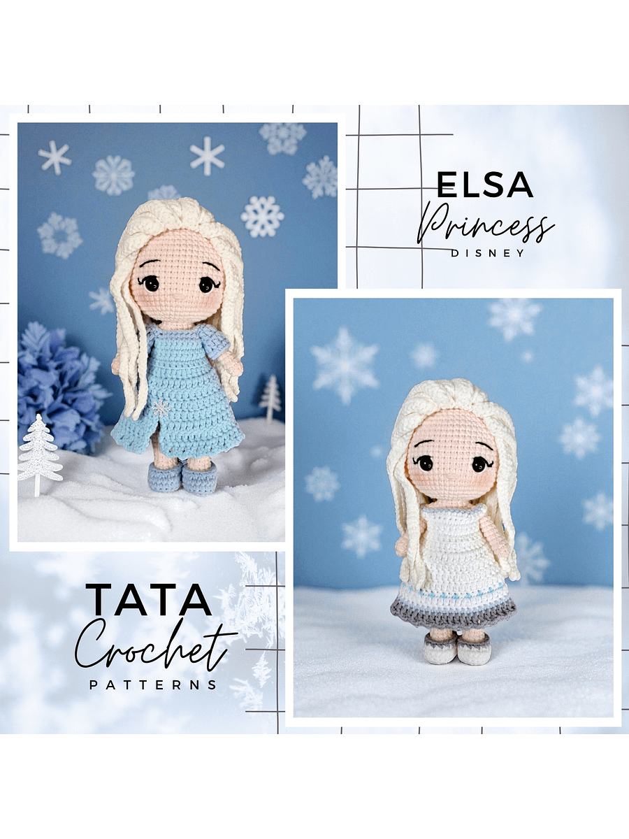 PDF -♡- Doll Dress Up & Transformation -♡- Elsa Disney Princess Amigurumi Crochet Pattern product image (1)