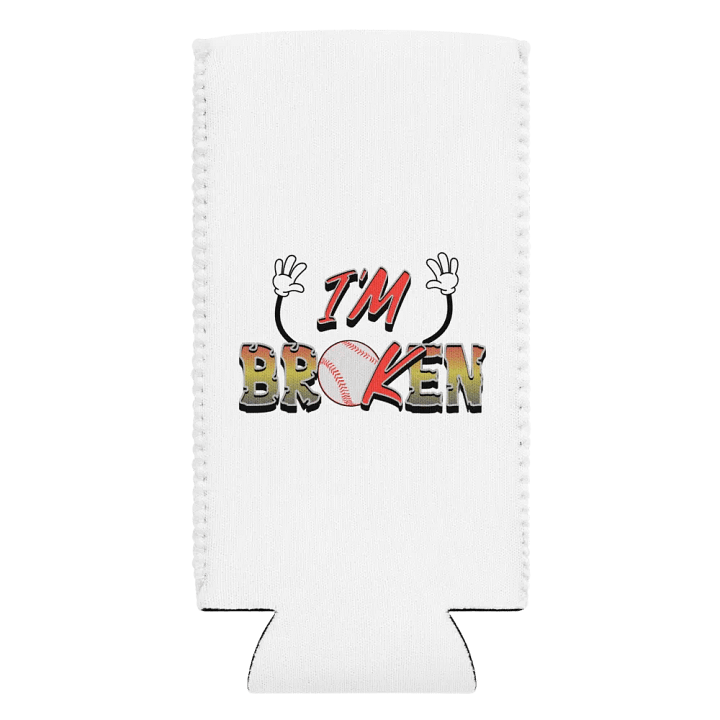 Im Broken Im Ok Baseball Hands Playful Distress Coozie Can Cooler product image (2)