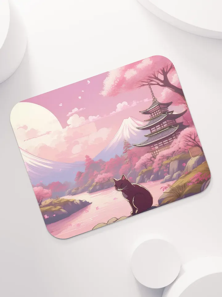 Whiskered Blossoms Small Mouse Pad (7 x 9) product image (2)