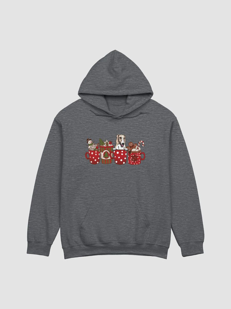 Cute Borzoi in a Christmas Cup Hooded Sweatshirt | Funny Christmas Pup in a Cup product image (4)