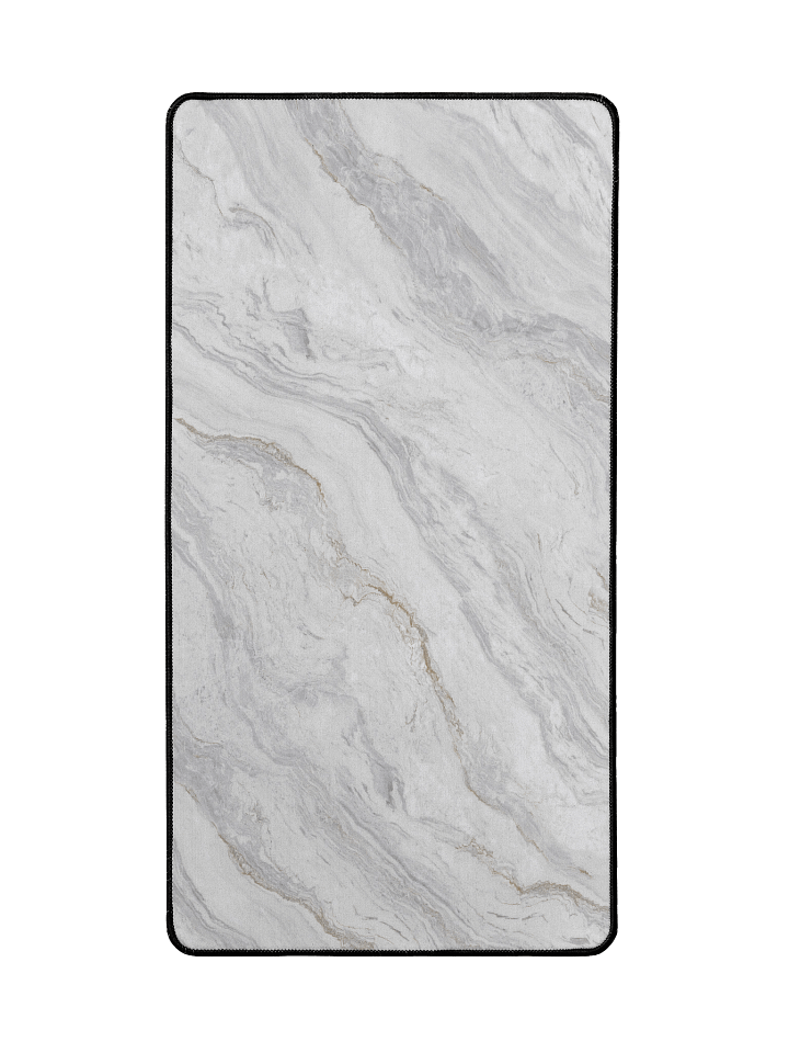 Elegant White Marble Neoprene Desk Mat with Natural Patterns product image (2)