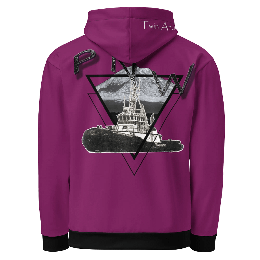 Eggplant Red Triangle-Mt Raine- PNW Millennium Tug Hoodie product image (1)