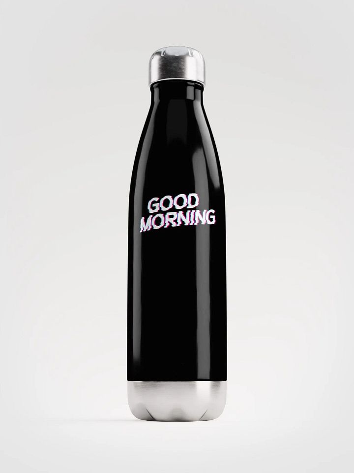 Good Morning Black Stainless Steel Water Bottle product image (1)