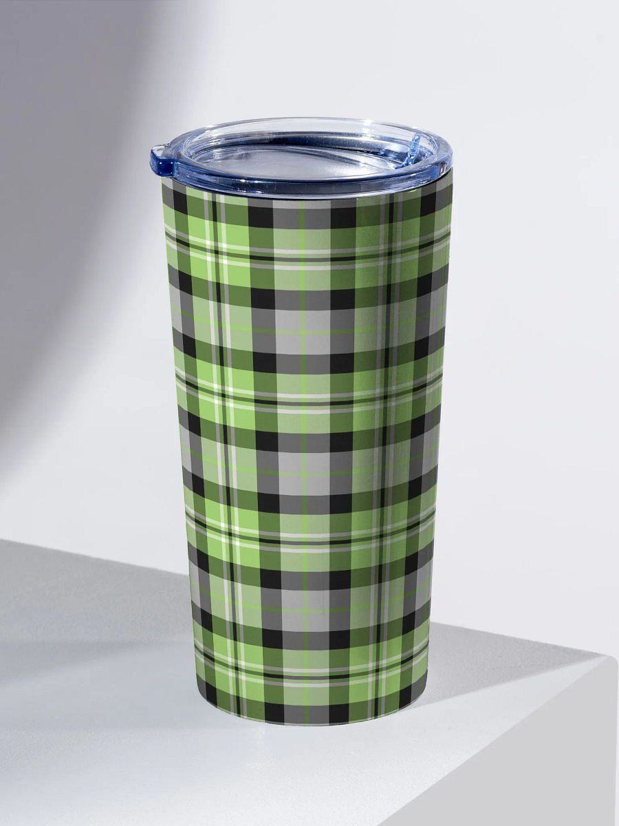 Light Green and Gray Plaid Travel Tumbler product image (1)