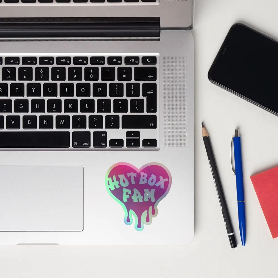 HOT BOX FAM TRANSPARENT BUBBLE GUM PINK LOGO STICKER product image (12)