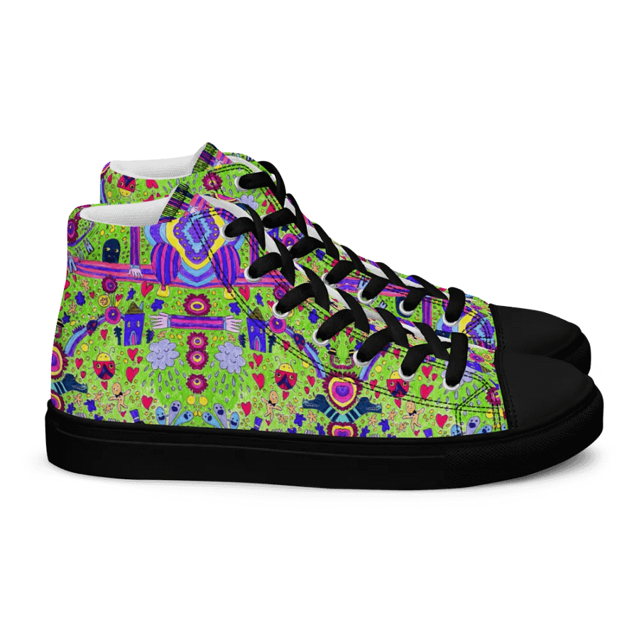Abstract Doodle Life Ladies High Top Canvas Shoes product image (6)