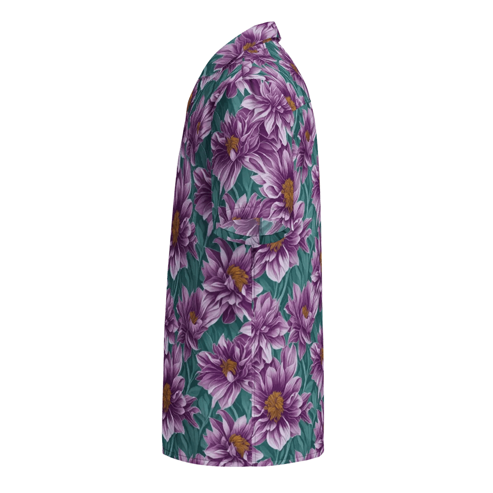 Floral Pattern Dhalia Flowers Hawaiian Shirt product image (3)