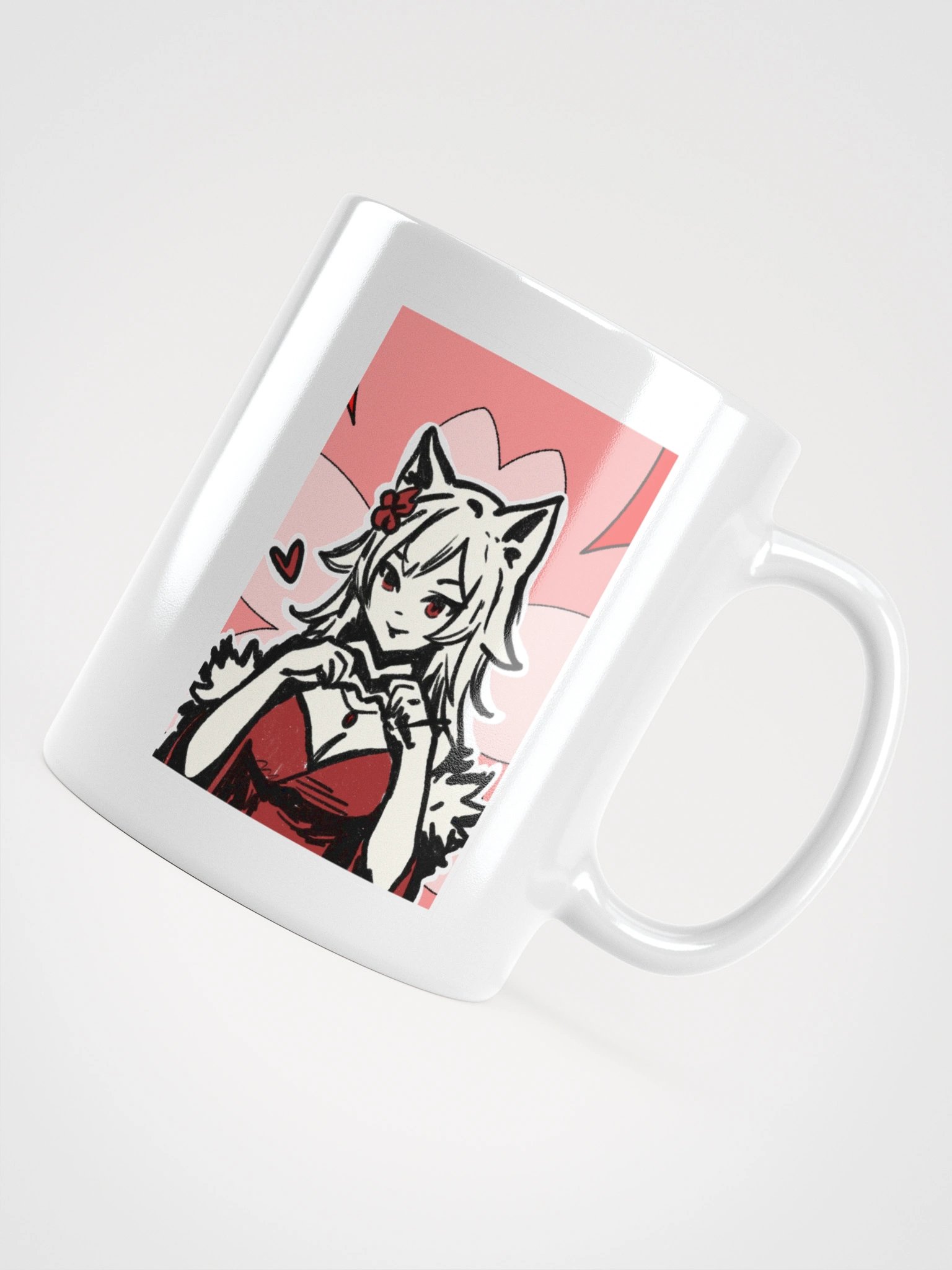 Japanese Brush Hand Heart Sakura Mug product image (5)