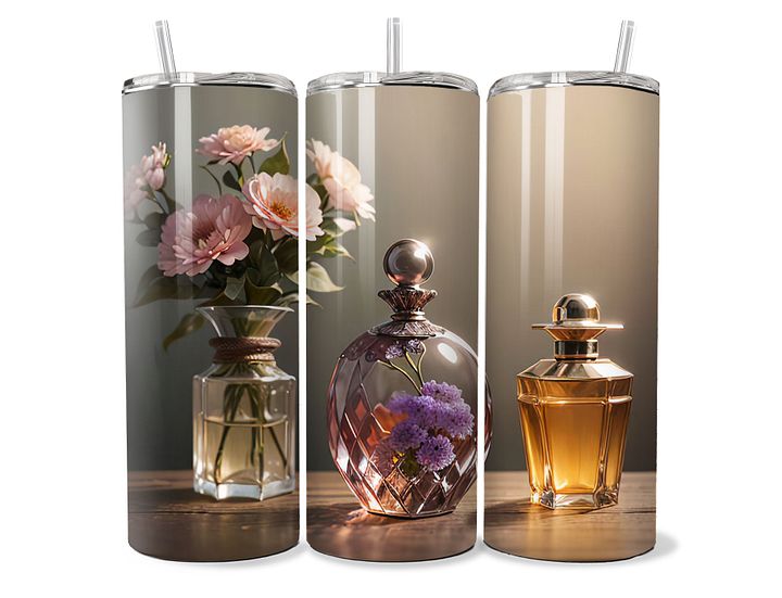 Floral Elegance Perfume Tumbler - 20oz Stainless Steel product image (1)
