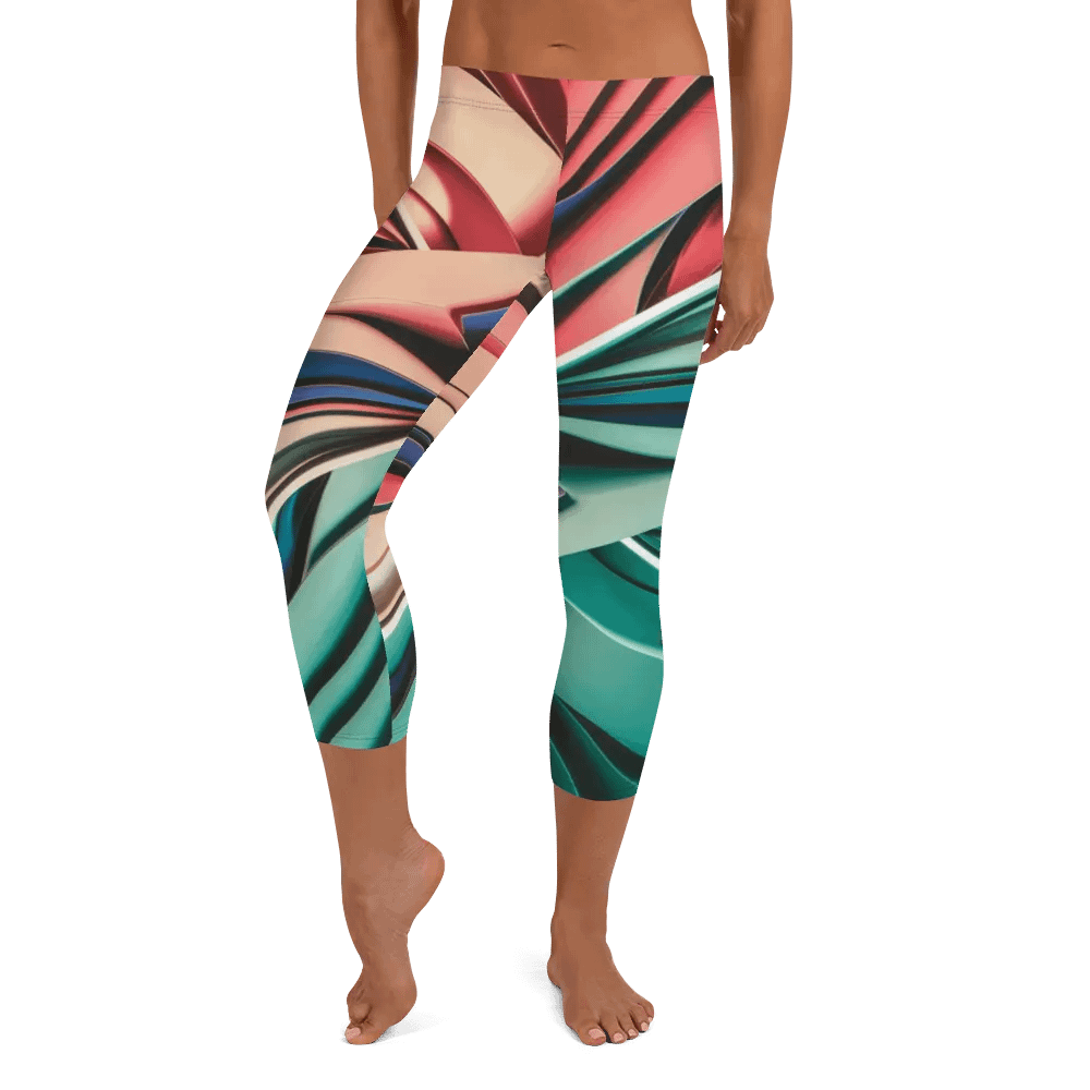 Exclusive Abstract Design Women's Capri Leggings - Vibrant Colours by TDS Music product image (6)
