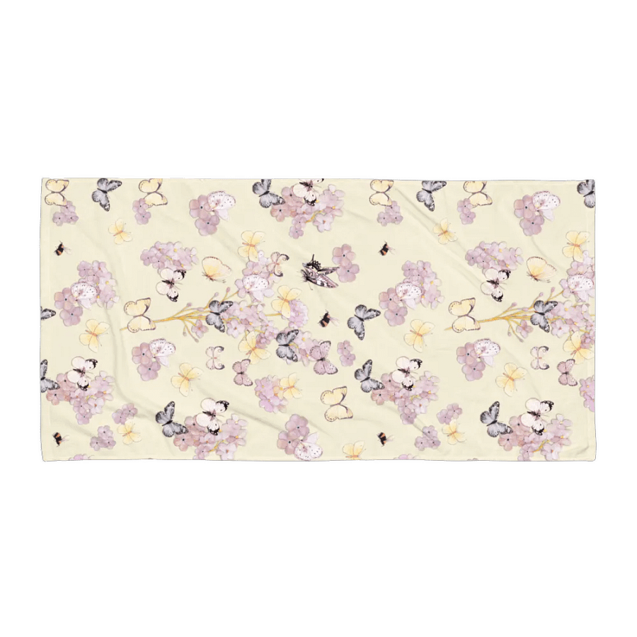 BUTTERFLY GARDEN YELLOW BUTTER TOWEL - Buttergelbes Handtuch mit Schmetterlingen product image (2)