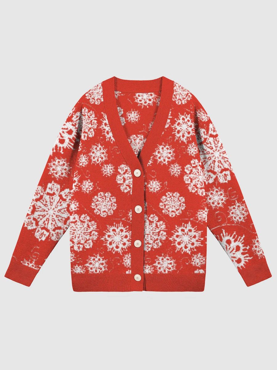 Snowflakes on Red Cardigan product image (3)