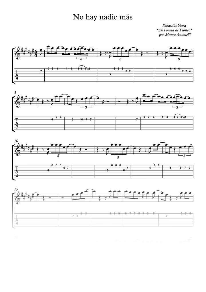 No hay nadie más - Partitura + Tabs Completas + Pista product image (1)