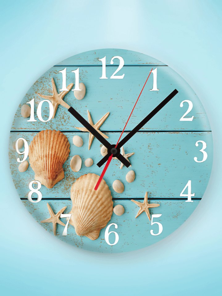Summer Seashells & Starfish Wall Clock Design – Coastal Treasures for a Beachy Vibe – Perfect for Sublimation – 300 DPI PNG – Instant Digital Download product image (1)