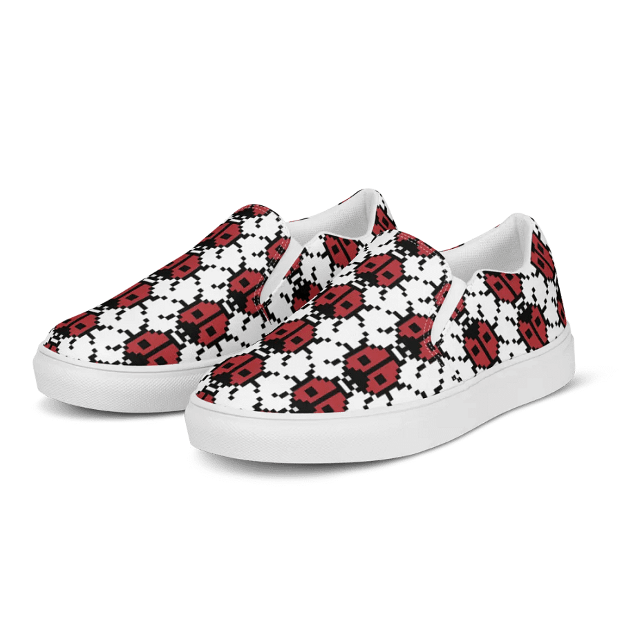 Pixel Art Beetle Women's Slip-On Shoes product image (3)