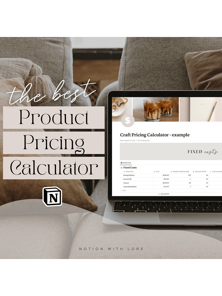 Product Pricing Calculator - Notion Template product image (1)