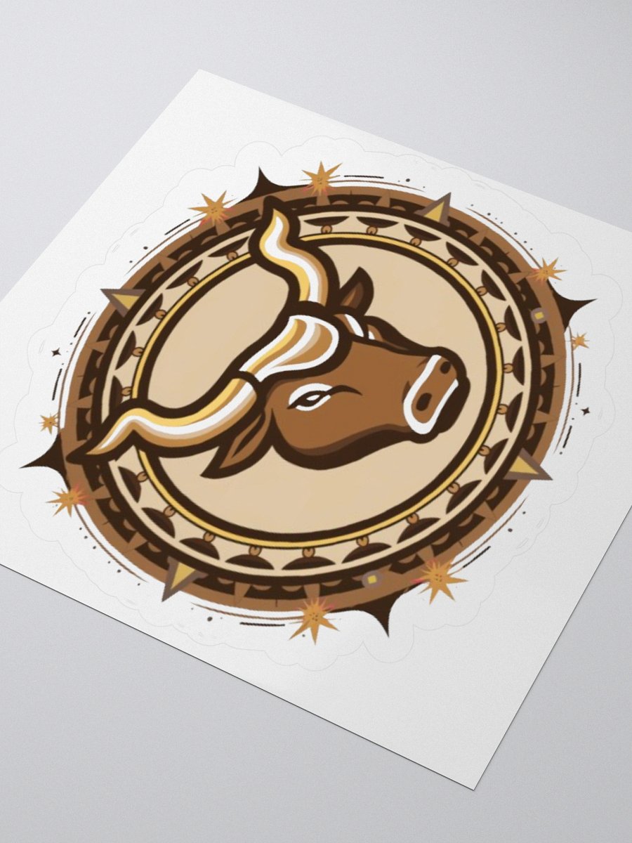 Taurus Zodiac Sticker - Bull with Celestial Border - Premium Vinyl product image (9)