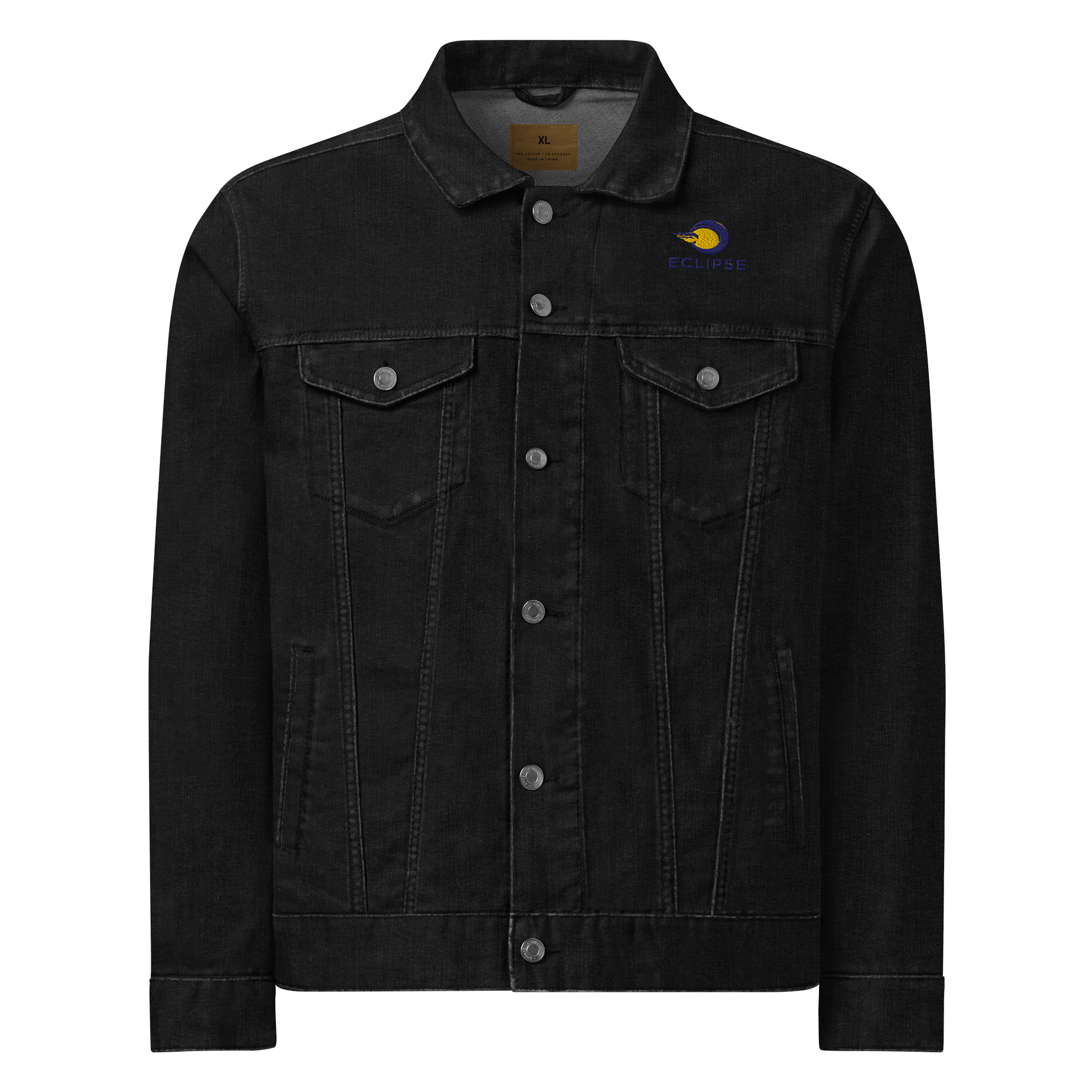 Eclipse Unisex Threadfast Denim Jacket - Heavyweight, Bold Design, Black Denim & More product image (1)