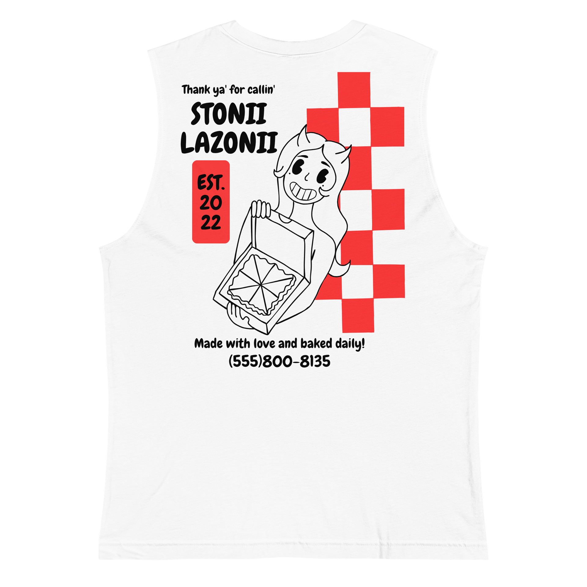Stonii Lazonii White Muscle Tank product image (4)