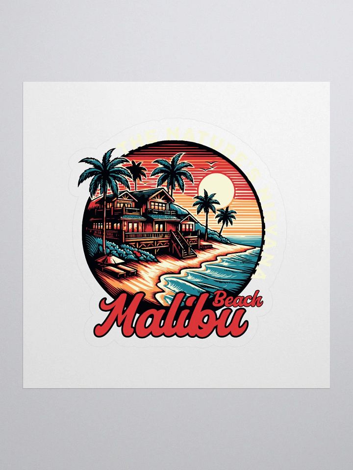 Malibu Beach Vacation Lover Retro Sticker product image (1)